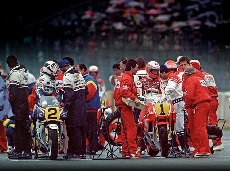 CAGIVA 500 run by the official Cagiva Bastos team in the 1987